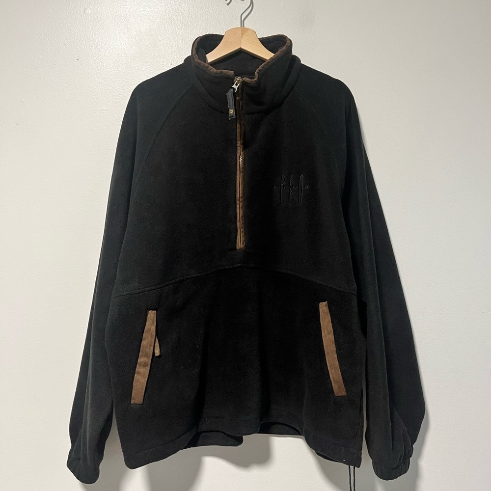 North End Pro Club Black Fleece Quarter-Zip Pullover - Size Large